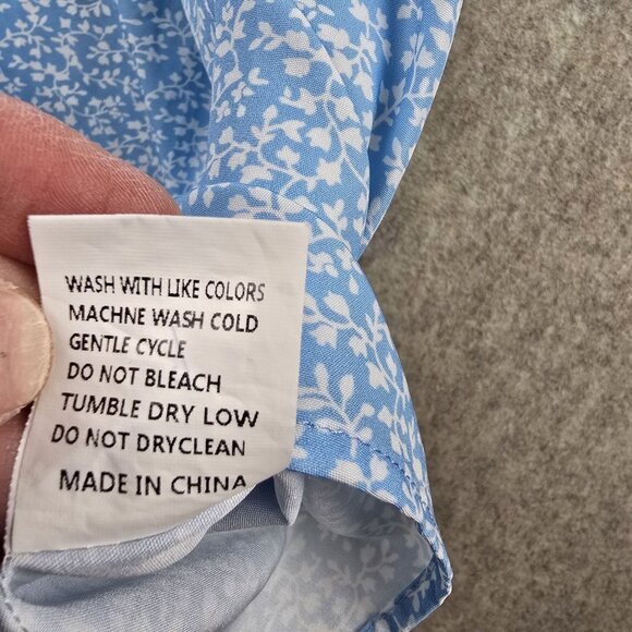 Blue Plus-Size Womens Floral Embroidered Tunic Top 5XL Polyester Blend - Picture 4 of 6